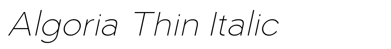 Algoria Thin Italic